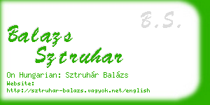 balazs sztruhar business card